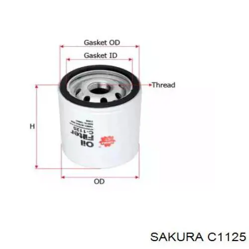 Масляный фильтр C1125 Sakura