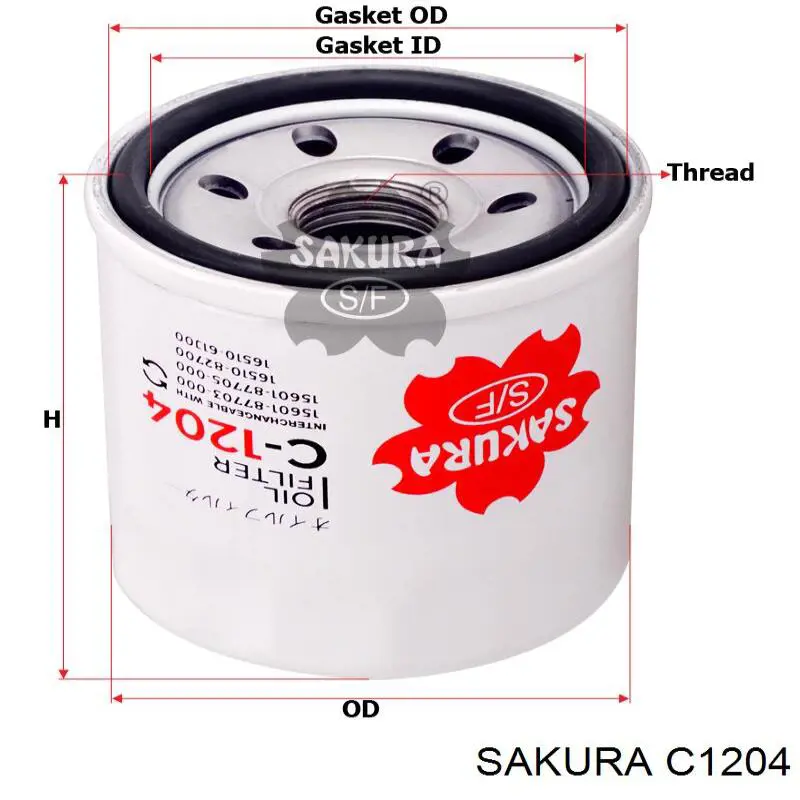 C1204 Sakura масляный фильтр