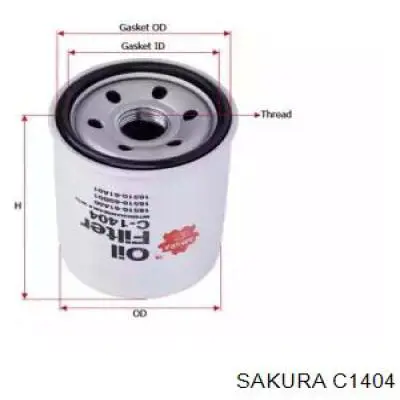 C1404 Sakura Масляный фильтр двигателя