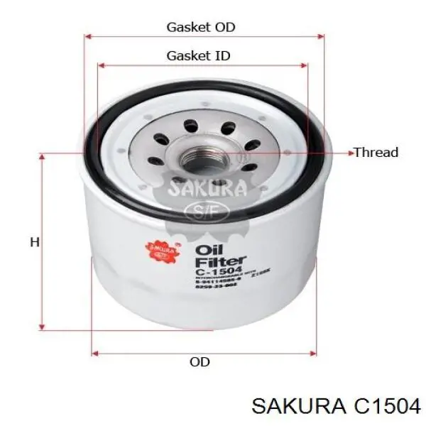 Фильтр масляный Sakura C1504