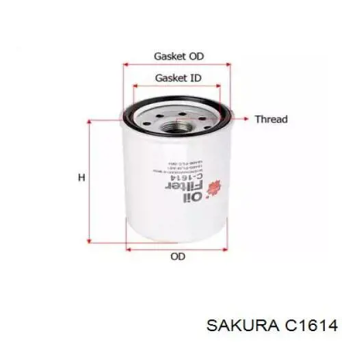 Масляный фильтр C1614 Sakura