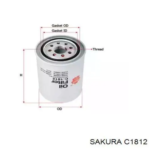 C-1812 Sakura масляный фильтр