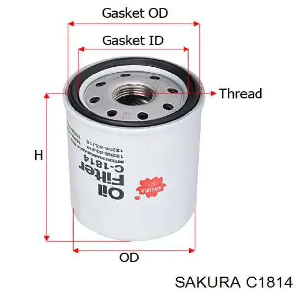 Масляный фильтр C1814 Sakura