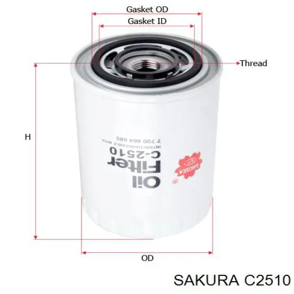 C-2510 Sakura масляный фильтр