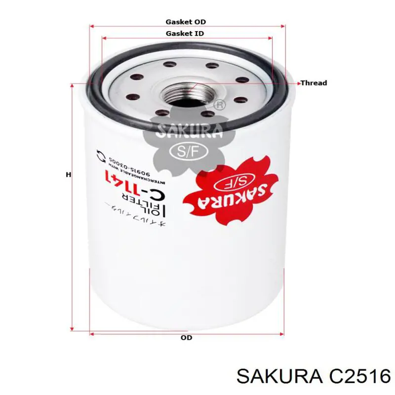 Масляный фильтр C2516 Sakura