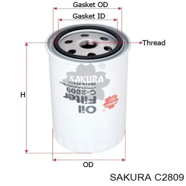 C2809 Sakura масляный фильтр