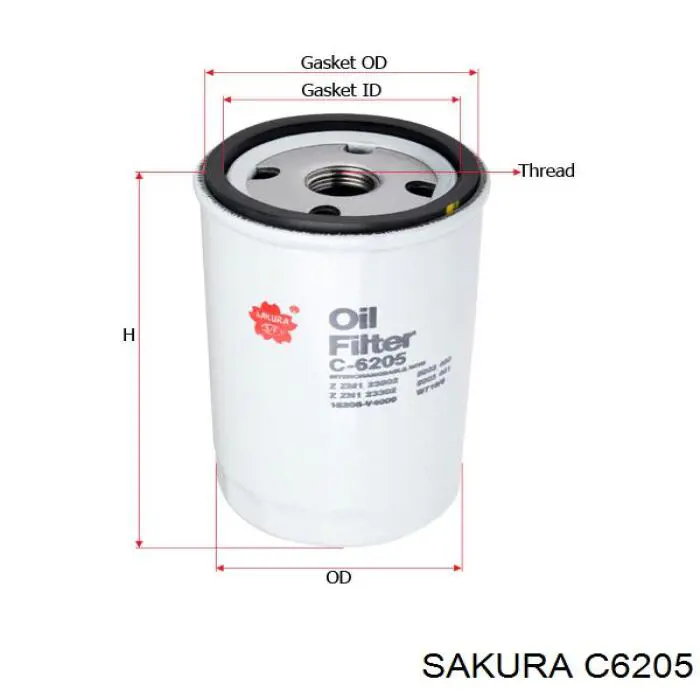C6205 Sakura масляный фильтр