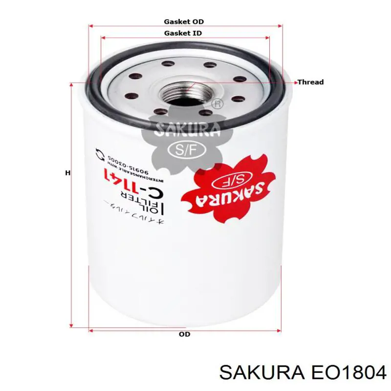 Масляный фильтр EO1804 Sakura