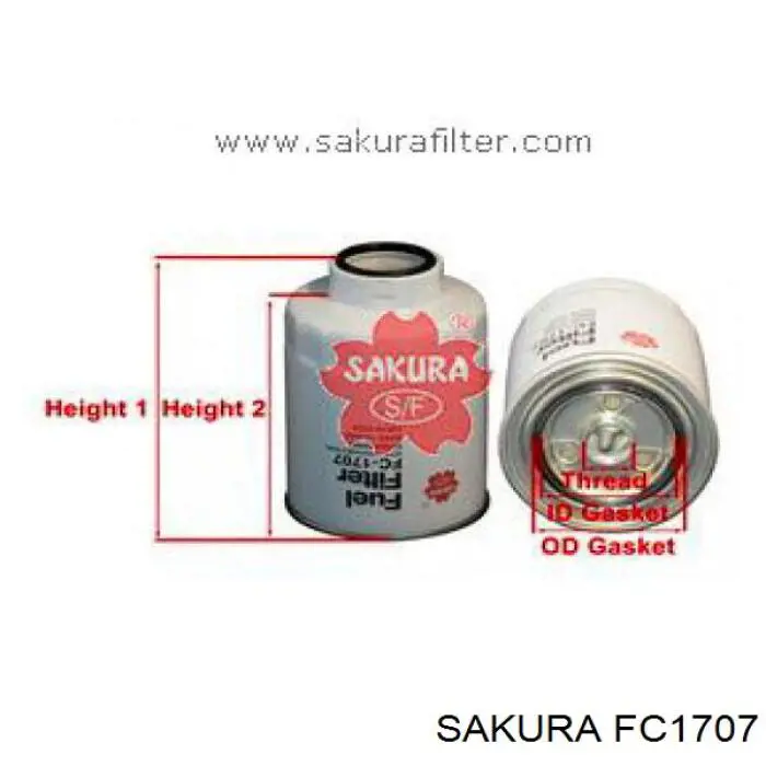 Фильтр тонкой очистки топлива Sakura FC1707 цена, от 10.15 USD