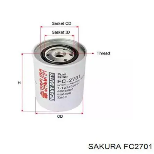 Масляный фильтр FC2701 Sakura