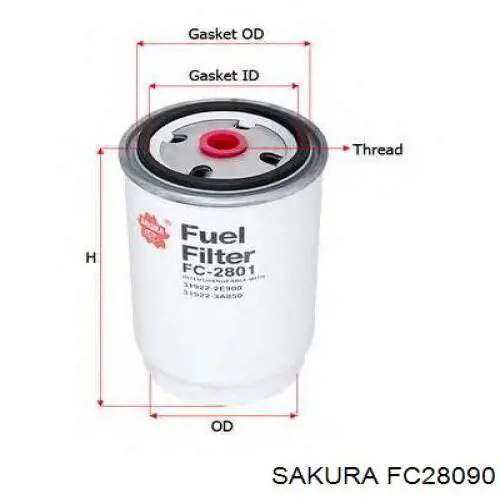Фильтр тонкой очистки топлива Sakura FC28090 цена, от 24.83 USD