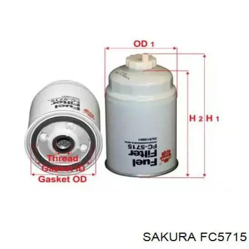 Купить FC5715 Sakura Фильтр-отстойник топлива грубой очистки