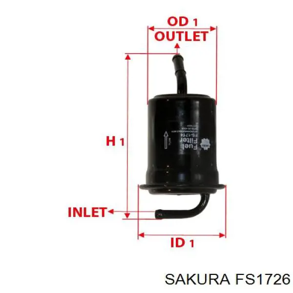 Фильтр тонкой очистки топлива Sakura FS1726 цена, от 11.41 USD