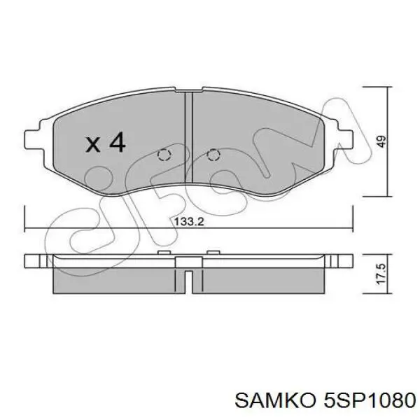 Колодки гальмівні передні, дискові 5SP1080 Samko