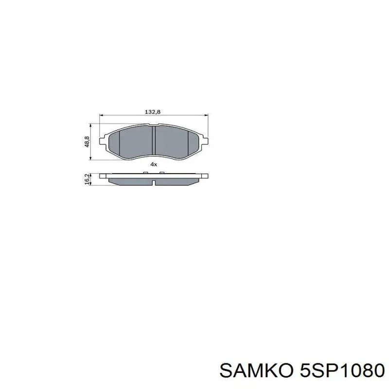 Передние тормозные колодки 5SP1080 Samko