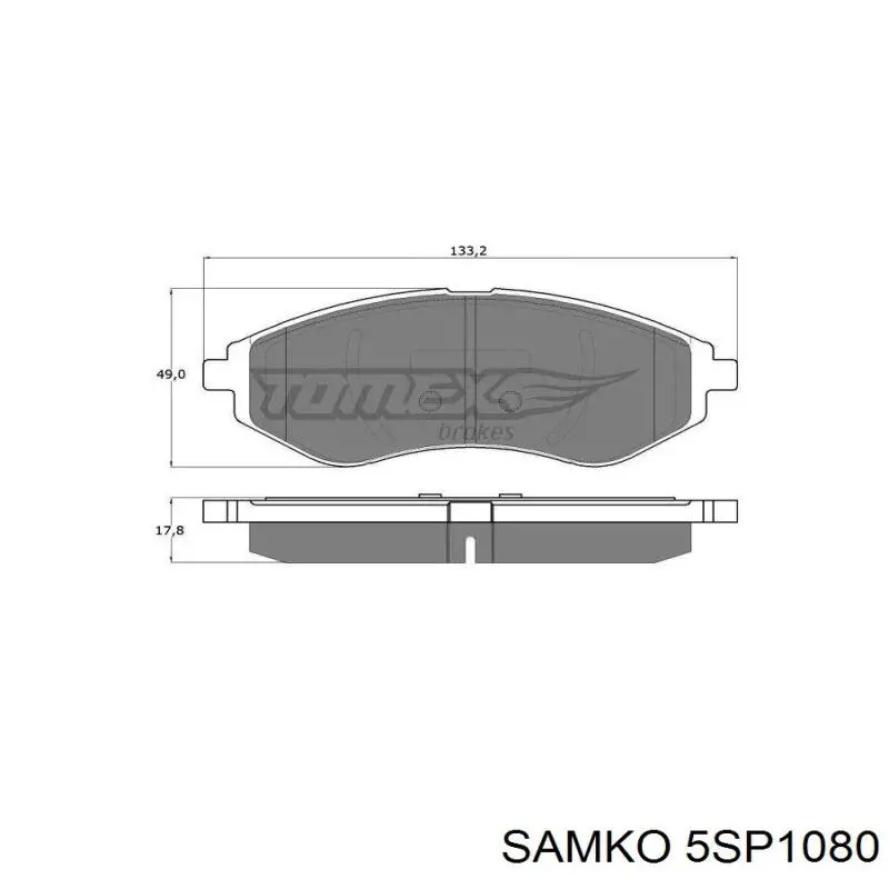 Тормозные колодки Samko 5SP1080