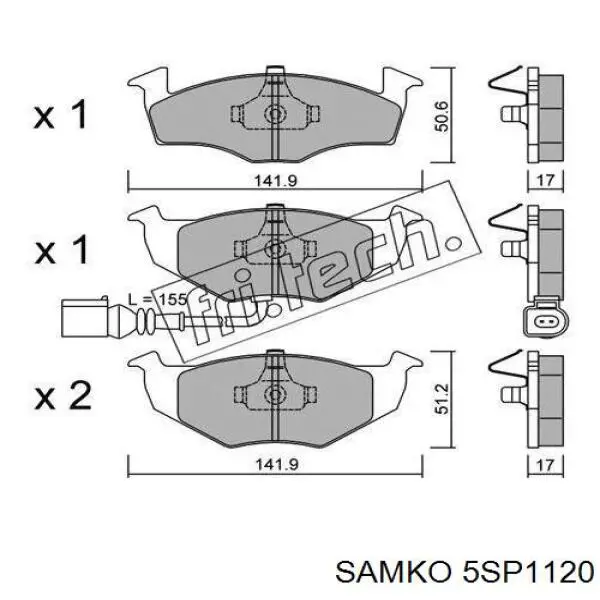5SP1120 Samko колодки тормозные передние дисковые