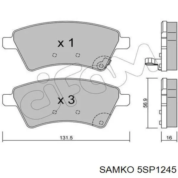 5SP1245 Samko передние тормозные колодки