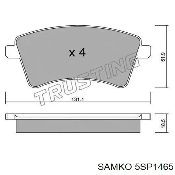 Колодки Samko 5SP1465 цена, от 19.40 USD