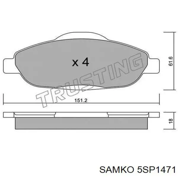Купить 5SP1471 Samko Колодки тормозные