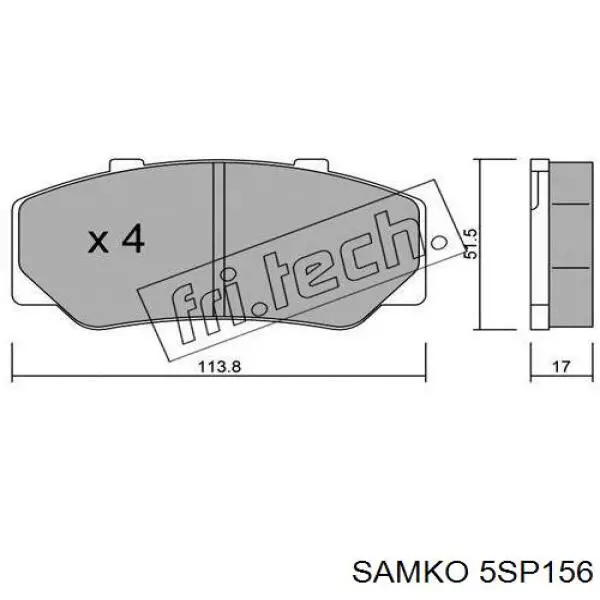 5SP156 Samko колодки тормозные передние дисковые