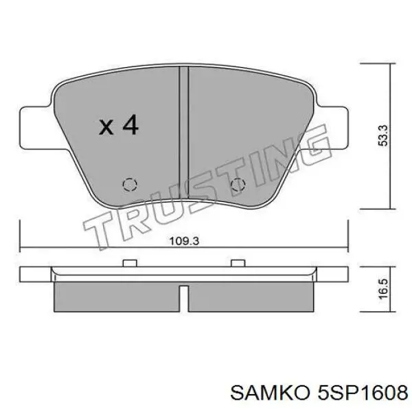 Купить 5SP1608 Samko Колодки тормозные задние, дисковые