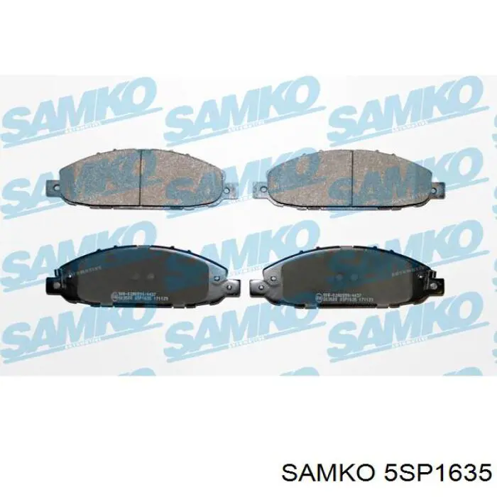 Передние тормозные колодки 5SP1635 Samko