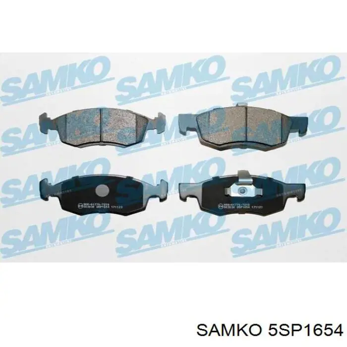 5SP1654 Samko колодки тормозные передние дисковые