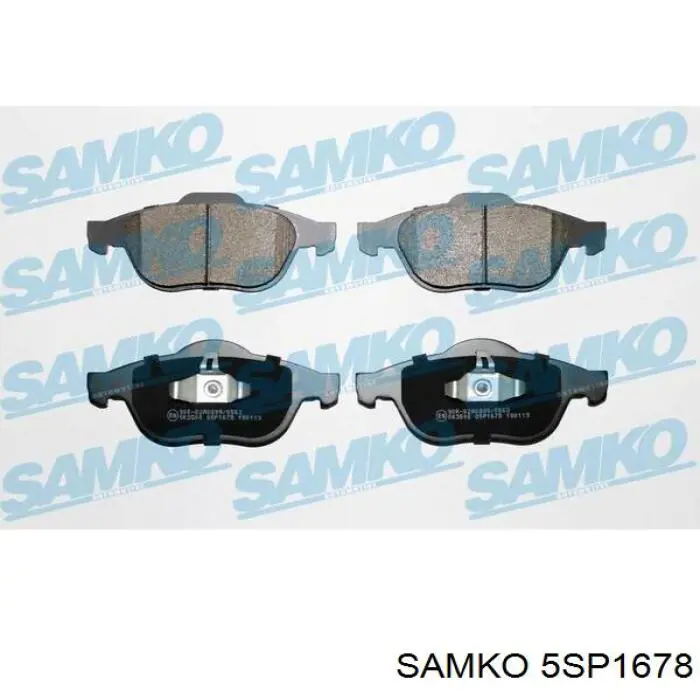 Передние тормозные колодки 5SP1678 Samko