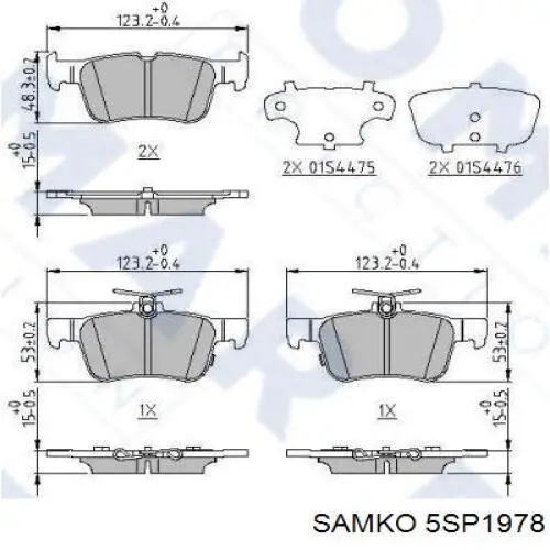 Купить 5SP1978 Samko Колодки тормозные задние, дисковые