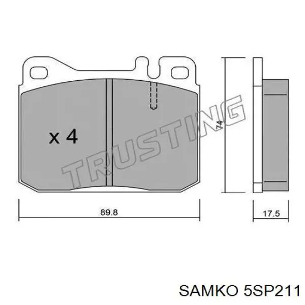 Колодки Samko 5SP211 цена, от 15.40 USD