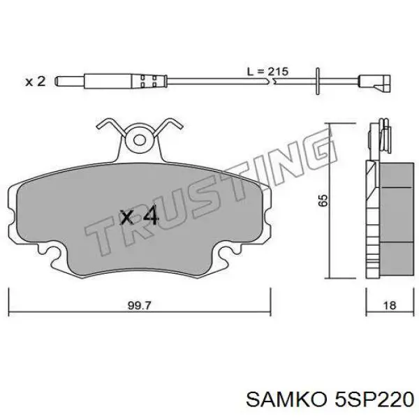 Колодки Samko 5SP220 цена, от 9.99 USD
