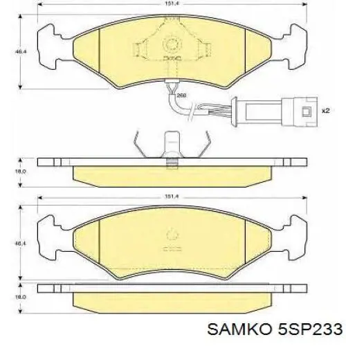 Колодки Samko 5SP233 цена, от 13.40 USD