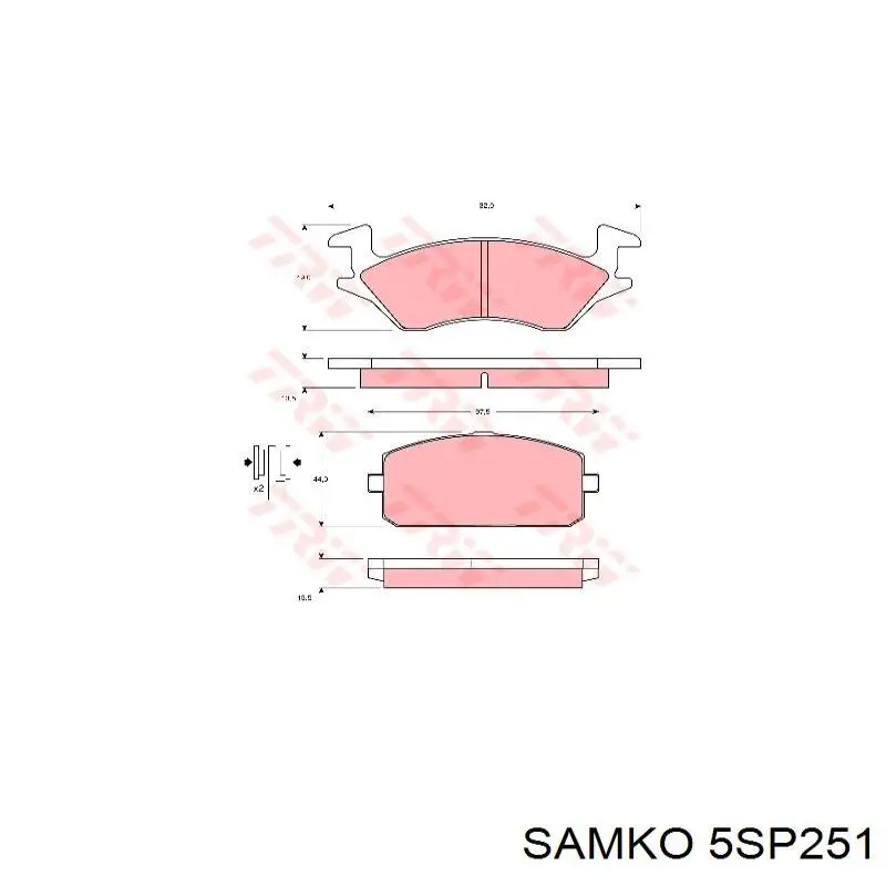 Купить 5SP251 Samko Колодки тормозные