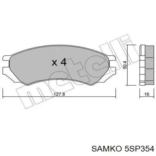 Колодки Samko 5SP354 цена, от 14.94 USD