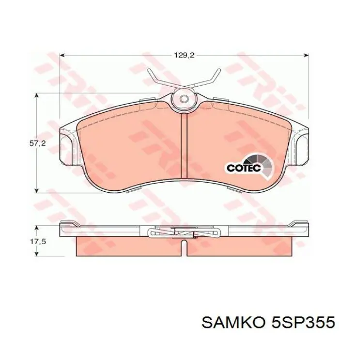 Колодки Samko 5SP355 цена, от 13.31 USD