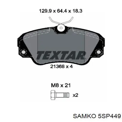 Колодки Samko 5SP449 цена, от 18.98 USD