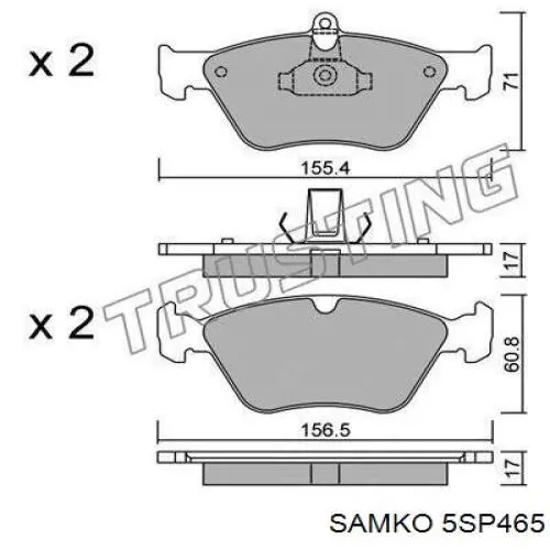 Колодки Samko 5SP465 цена, от 16.47 USD