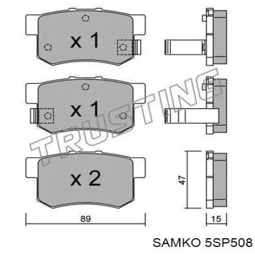Колодки дисковые  Samko 5SP508 цена, от 11.93 USD