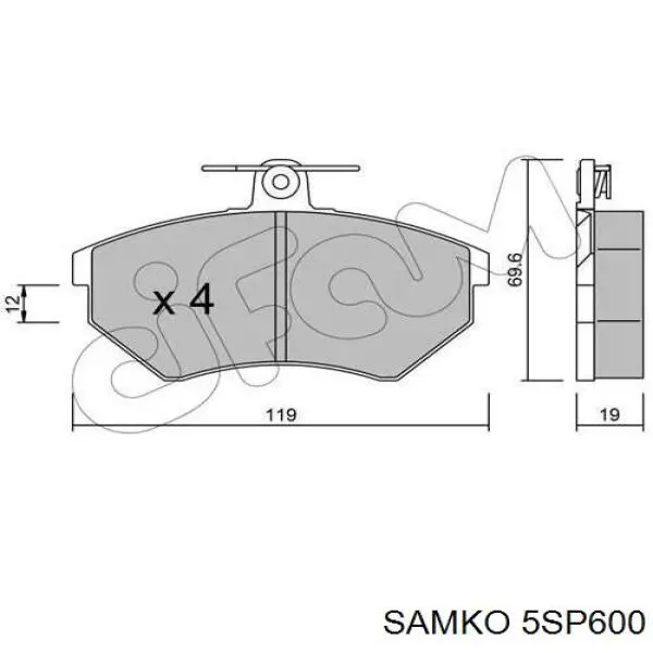 Колодки Samko 5SP600 цена, от 12.92 USD