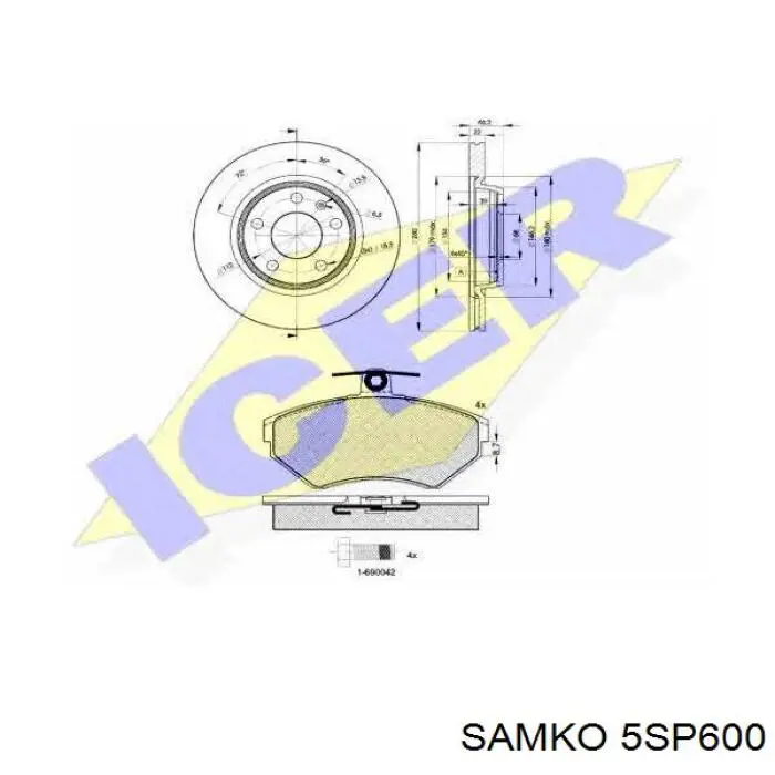 Купить 5SP600 Samko Колодки тормозные