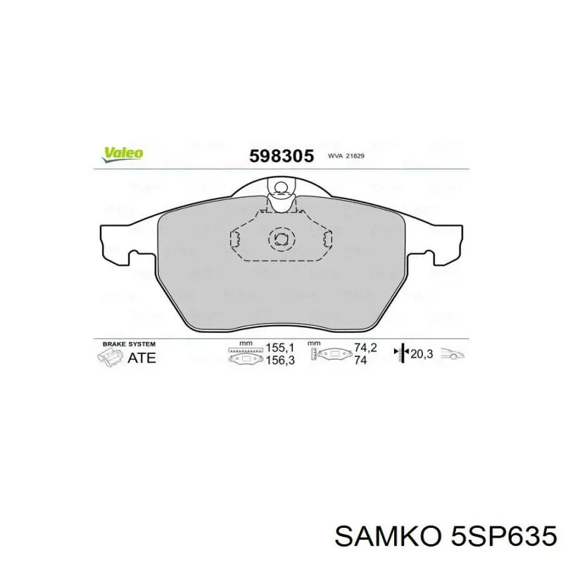 Купить 5SP635 Samko Колодки тормозные