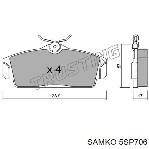 5SP706 Samko передние тормозные колодки