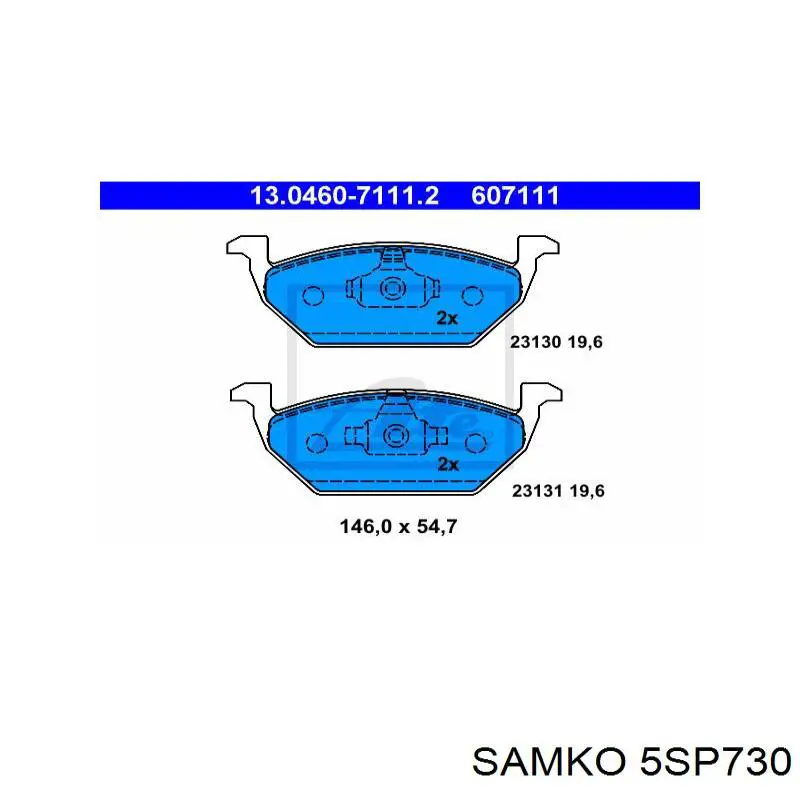 Купить 5SP730 Samko Колодки тормозные