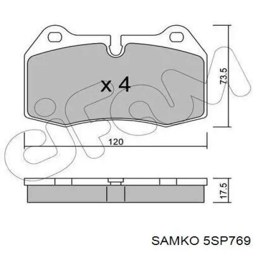 Колодки Samko 5SP769 цена, от 17.51 USD