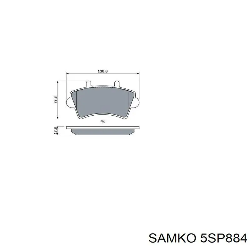 Купить 5SP884 Samko Колодки тормозные