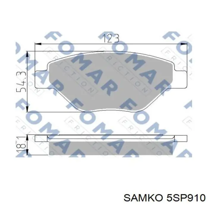 Колодки Samko 5SP910 цена, от 17.00 USD