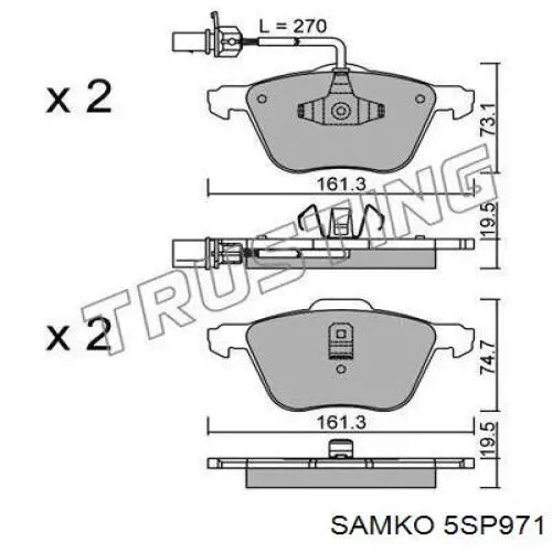 Купить 5SP971 Samko Колодки тормозные