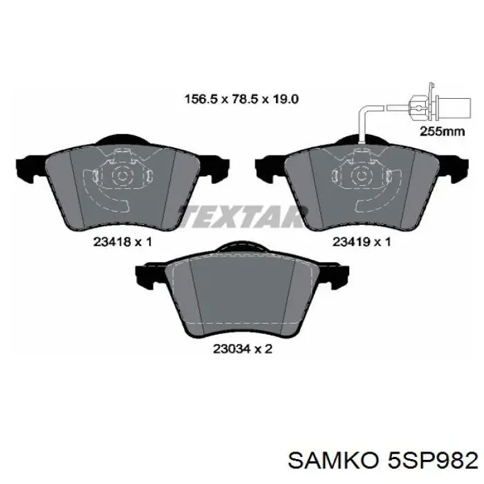 Купить 5SP982 Samko Колодки тормозные