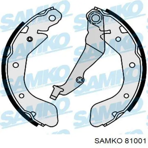 Задние барабанные колодки 81001 Samko